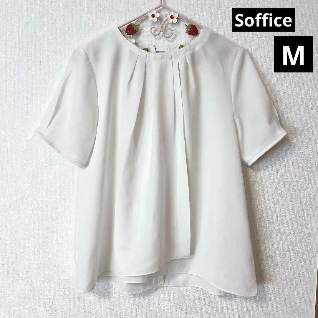 Soffice 半袖 前身頃ティアードデザイン 上品ブラウス