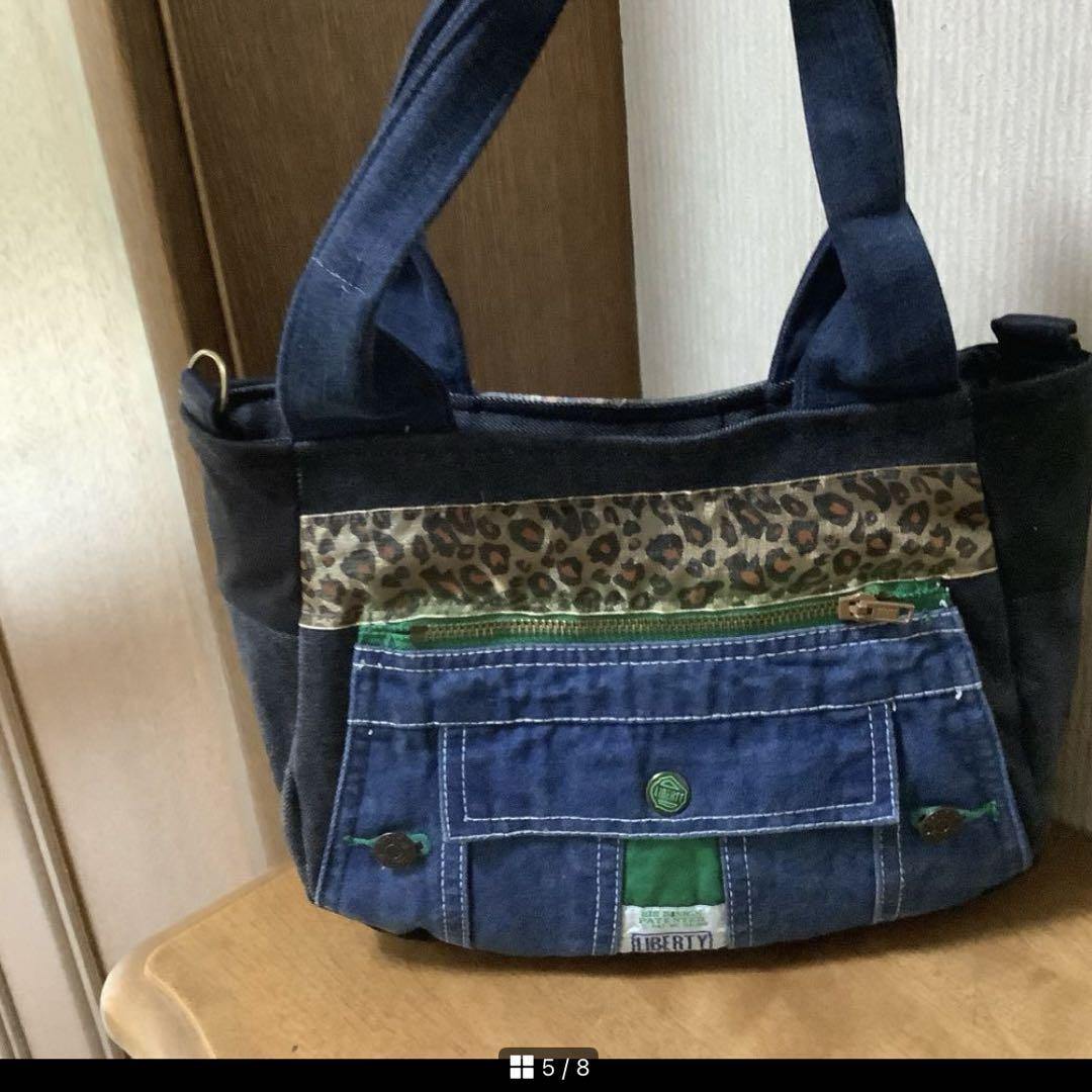 ハンドメイド リメイクデニム トートバッグ Dカン付き 2000円
