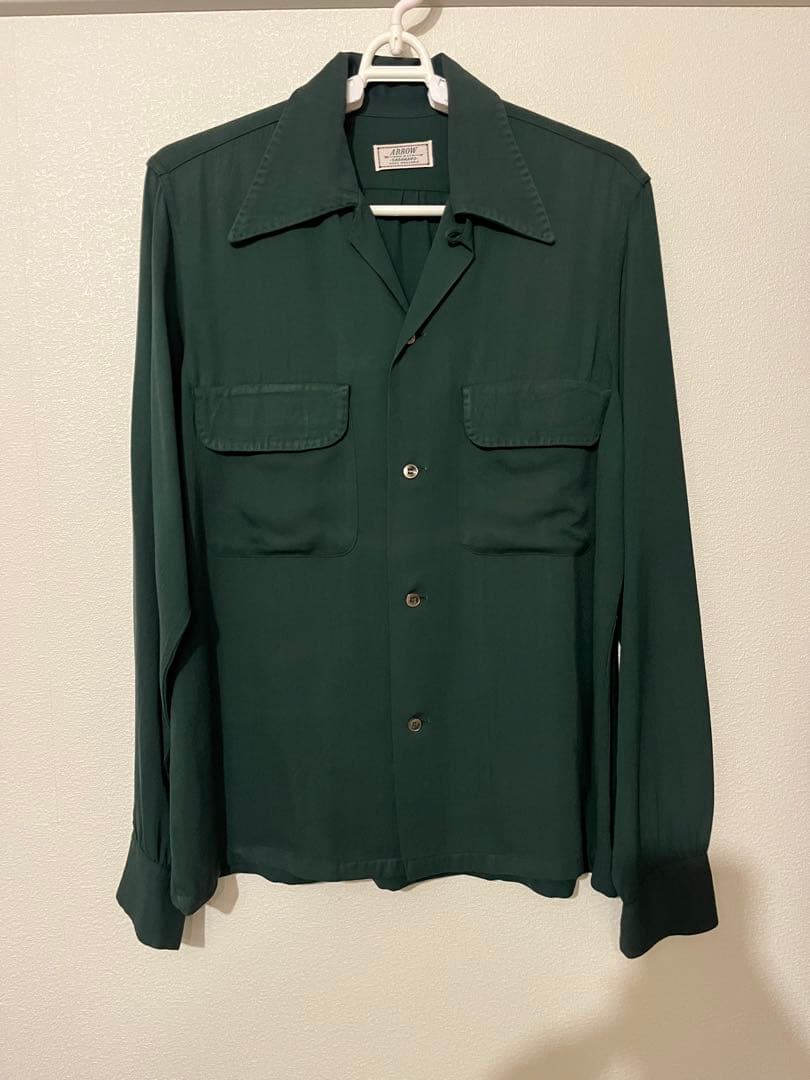 40s 50s ギャバジン ギャバ ギャバシャツ ハンドステッチ ジョニーデップM