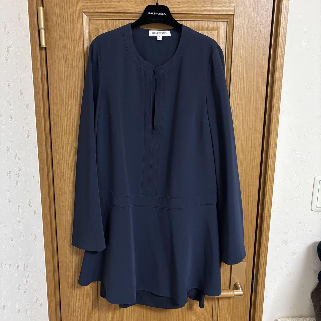 ELIZABETH AND JAMES ネイビー ワンピース 長袖
