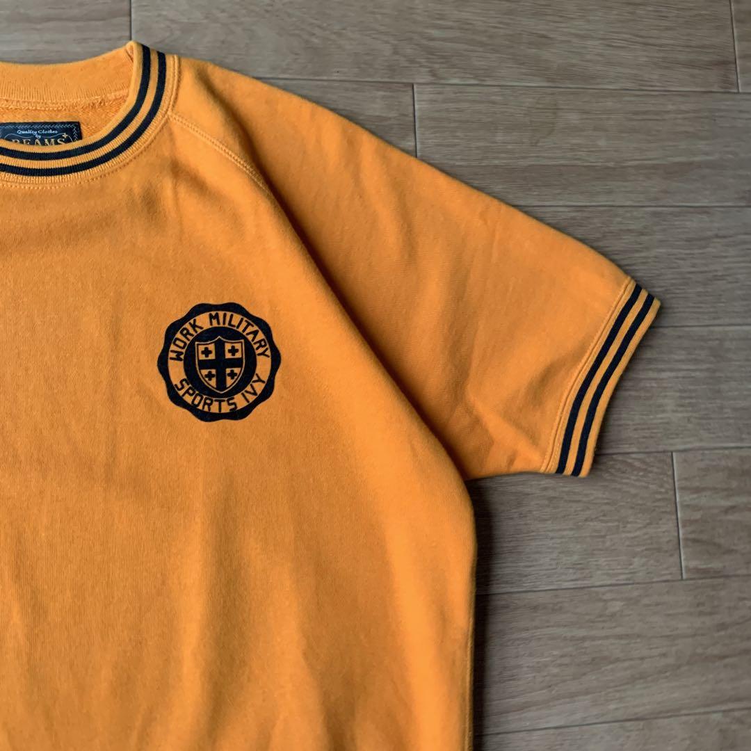 BEAMS+ サンプル品 半袖 スウェット ビッグシルエット フロッキープリント