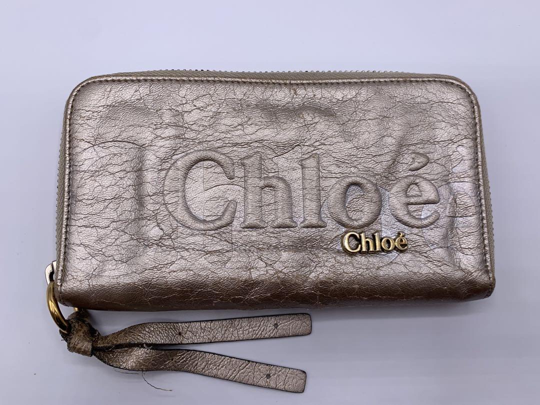 Chloe クロエ ラウンド ファスナー 長財布 ウォレット ゴールド