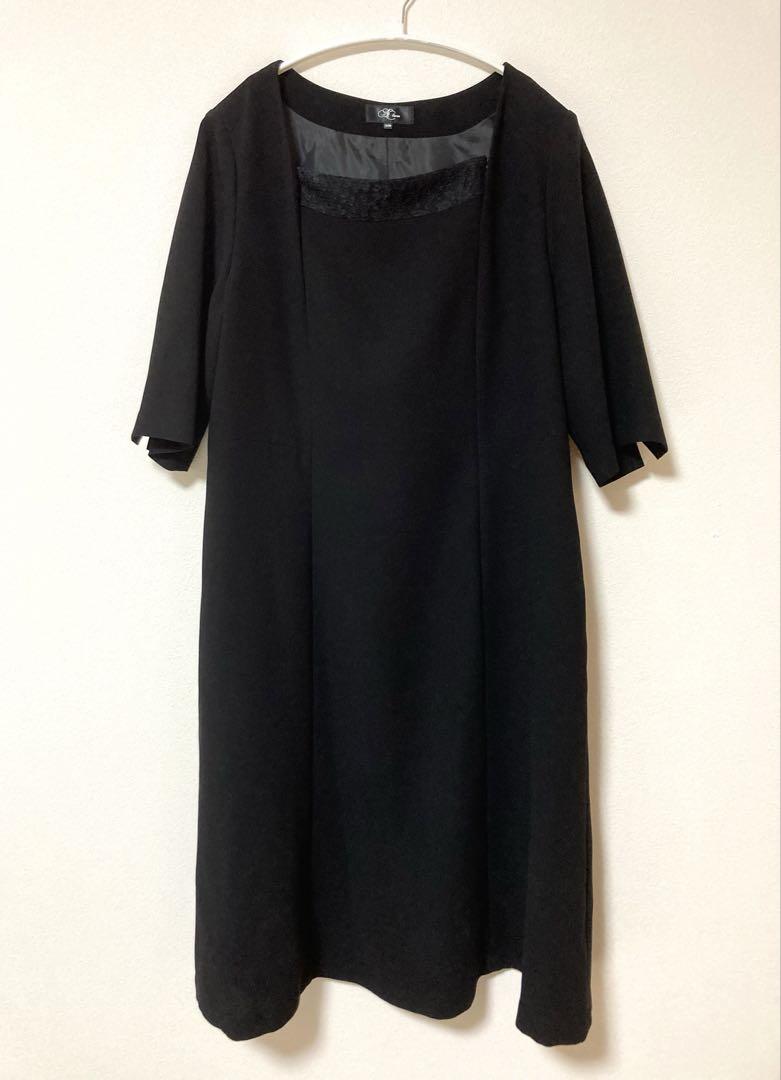 美品 しまむら　フォーマルワンピース　半袖　礼服　喪服　大きいサイズ　21ABR