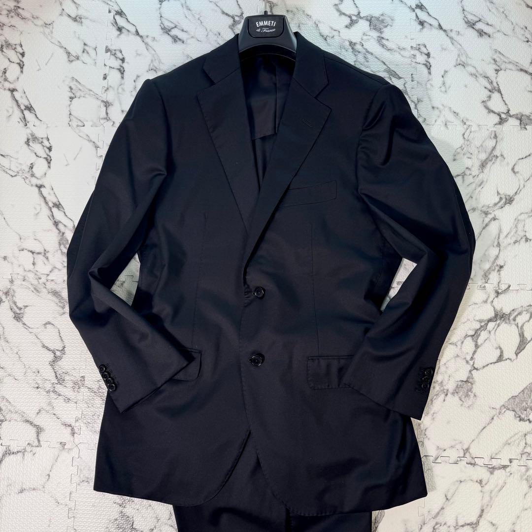 トゥモローランド×ゼニア ピルグリム セットアップスーツ ブラック L 極美品◎トゥモローランドピルグリム×エルメネジルドゼニア スーツ