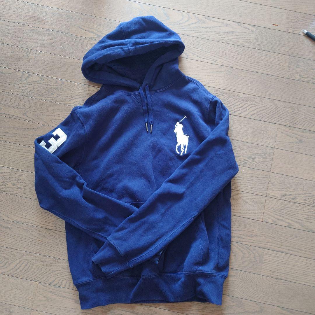 ポロスタイル フード付きパーカー ネイビー