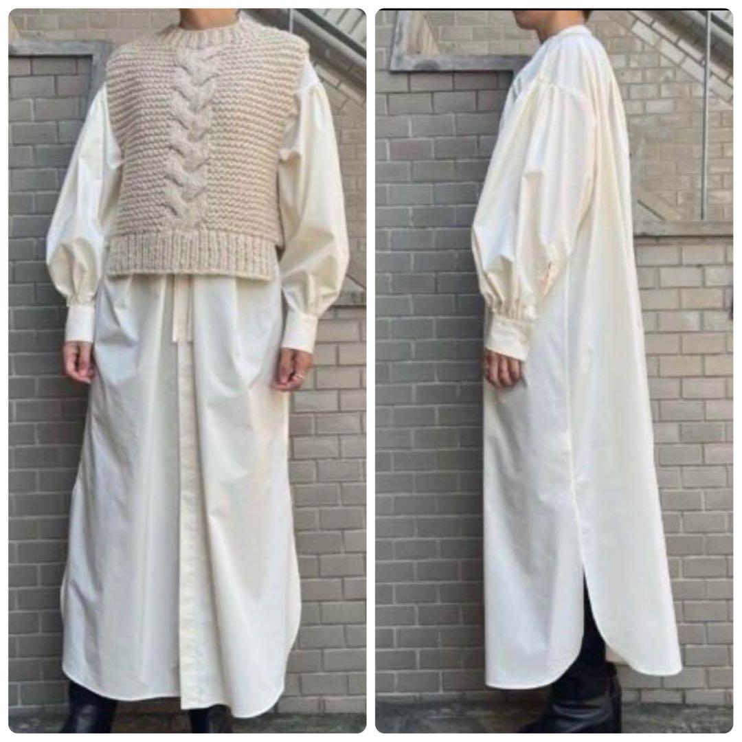 極美品 HYKE 22SS T/C GATHERED DRESS ギャザードレス