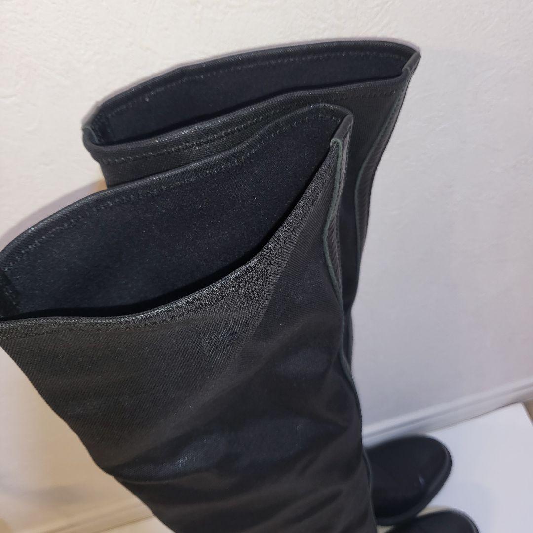 美品】ヒロココシノ ブラック ニーハイブーツ 24cm