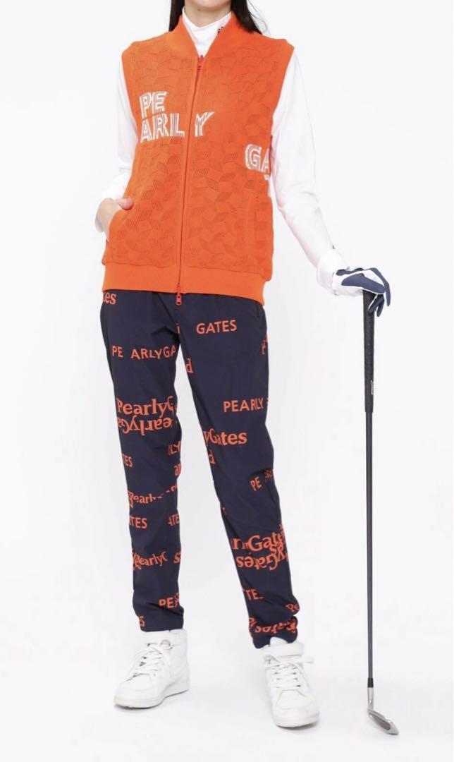 PEARLY GATES｜Nyストレッチヘリンボーン パンツ <セリフロゴ柄