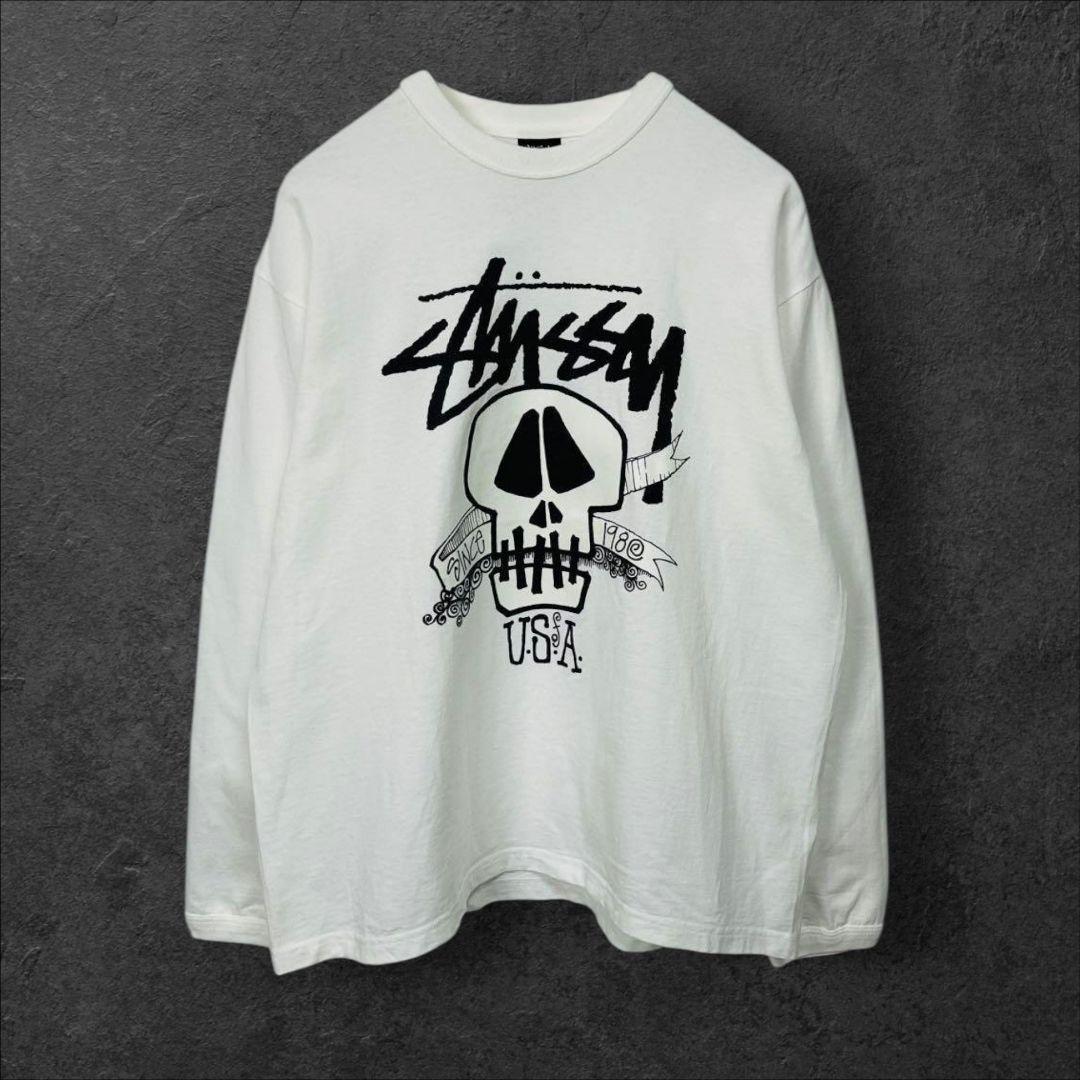 00s STUSSY ステューシー ドクロ ロングスリーブTシャツ - メルカリ