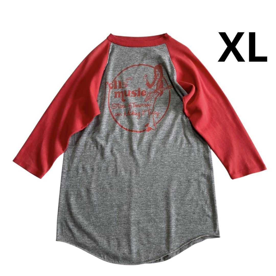 80s USA製 SNEAKERS ラグラン Tシャツ XL ウィングフット