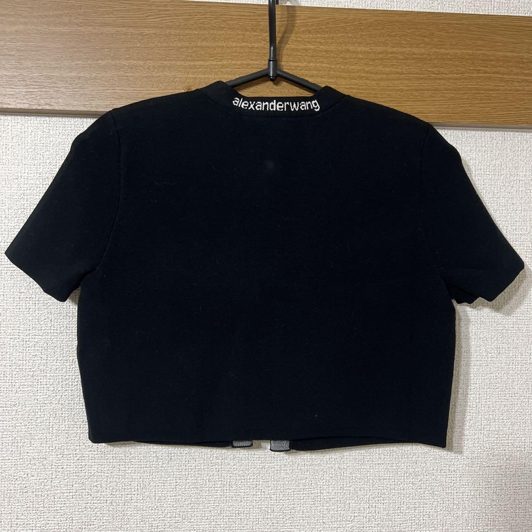 alexanderwang.t クロップドニットトップ 半袖　カーディガン alexanderwang.t クロップドニットトップ 半袖カーディガン