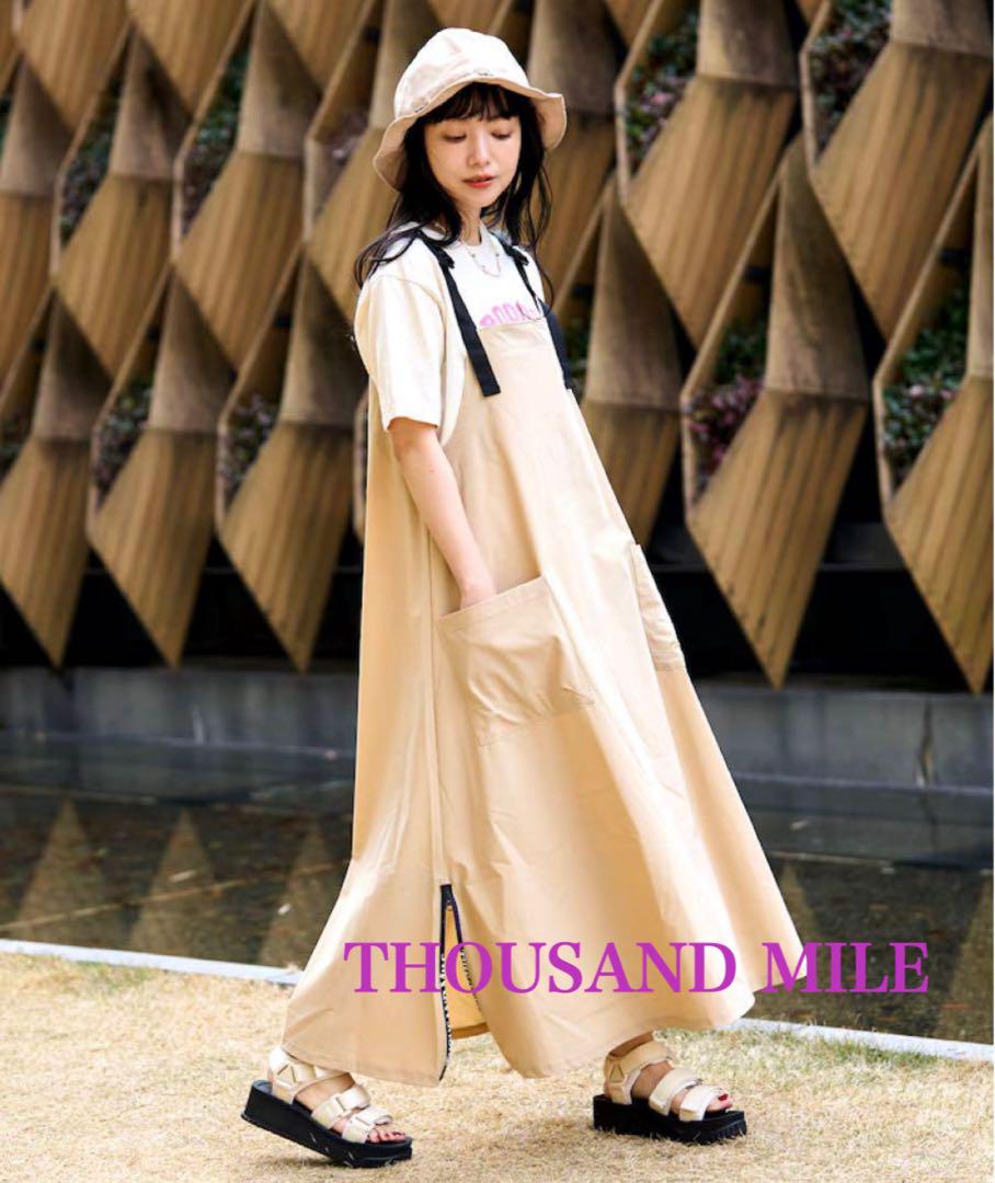 サウザンドマイル THOUSAND MILE ベージュサロペット