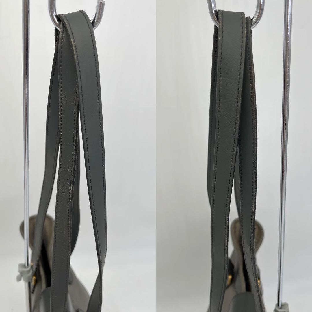 クリスチャンディオール トートバッグ 肩掛け ゴールドロゴ金具 グレー