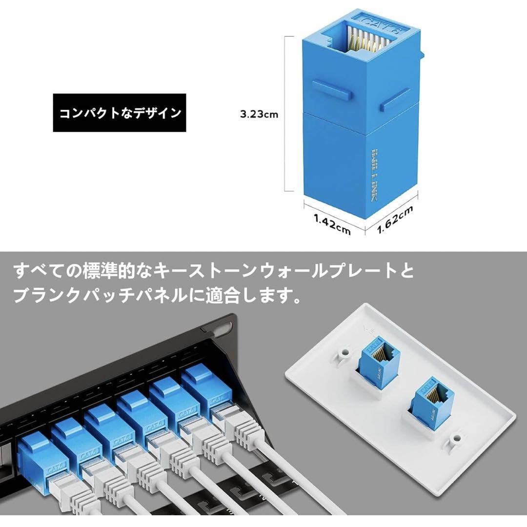 Iwillink RJ45 Cat6 キーストーンカプラー LAN ケーブル用