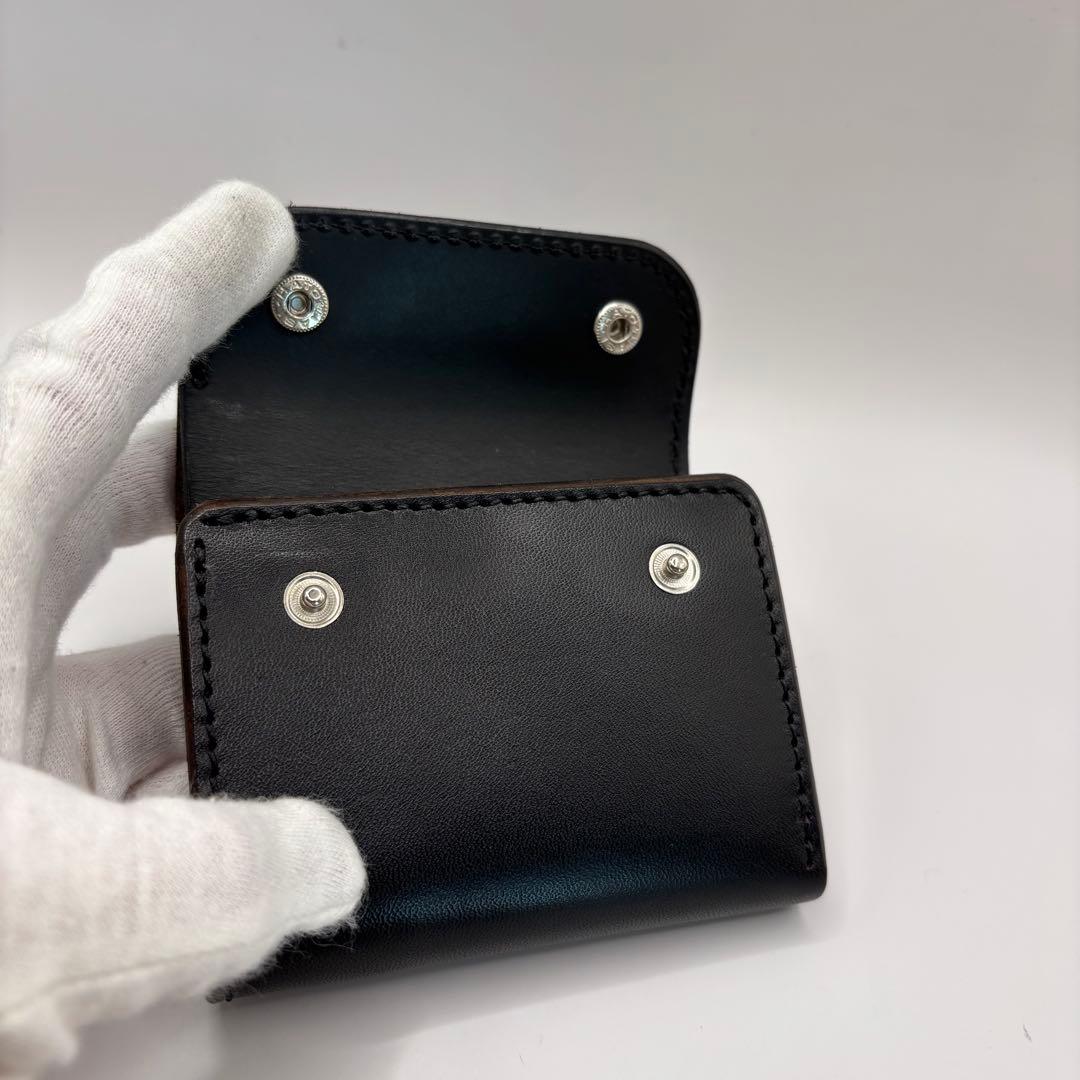 OPUS 三つ折り財布 ミニウォレット レザー ブラック オールレザー オーパス OPUS 三つ折り財布 ミニウォレット レザー ブラック オールレザー オーパス