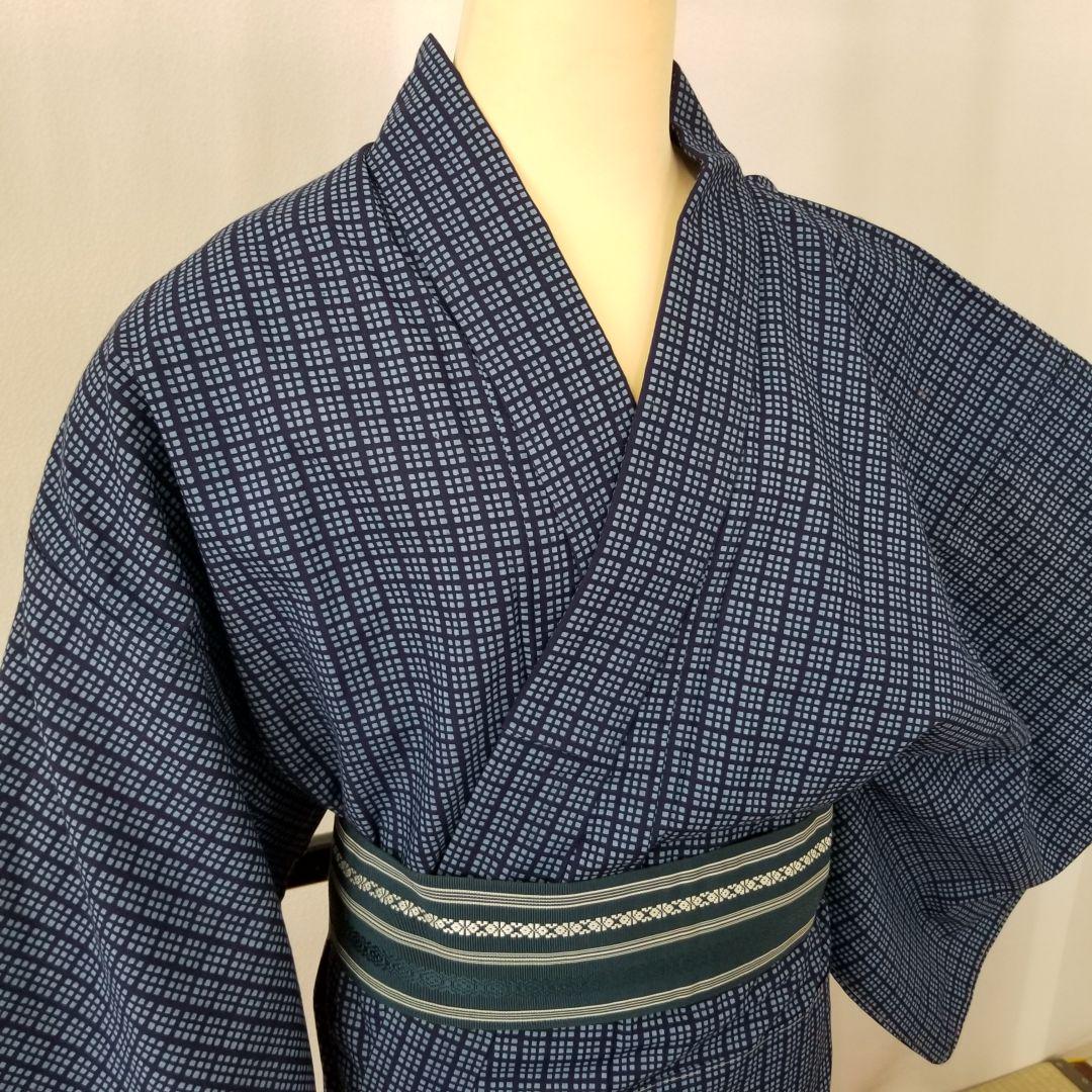 メルカリ Yh017 男物浴衣 帯 セット 藍色系 格子柄 着物 4 000 中古や未使用のフリマ メルカリ Yh017 男物浴衣 帯 セット 藍色系 格子柄 着物 4 000 中古や未使用のフリマ