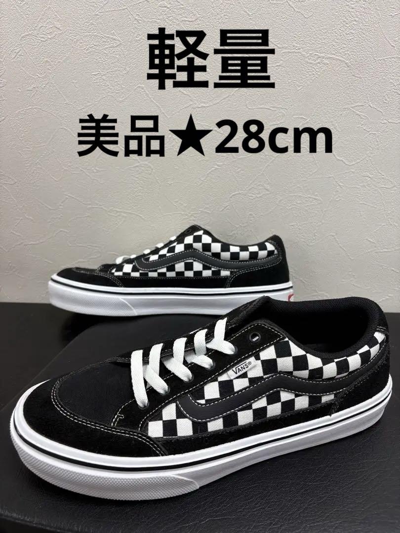 ■美品★28cm★バンズ ファルケン 　ブラック ホワイトチェッカーボード