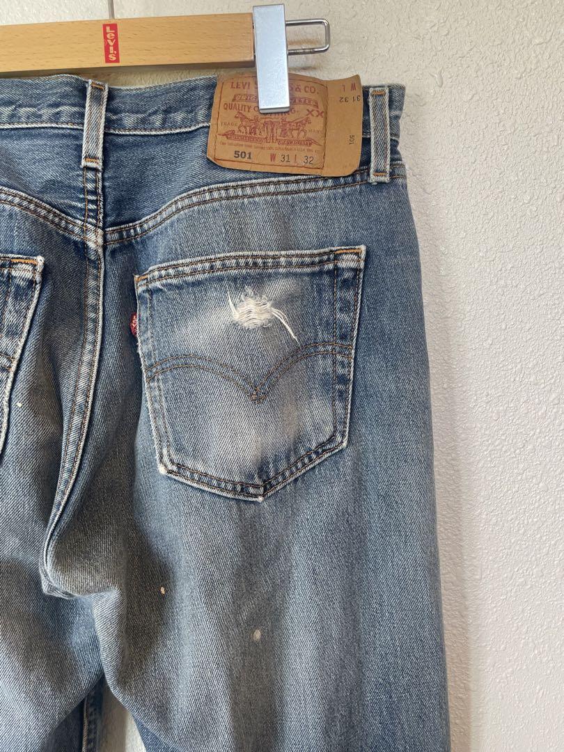 Levi's 501 MADE IN USA ペイント加工デニムパンツ　W31