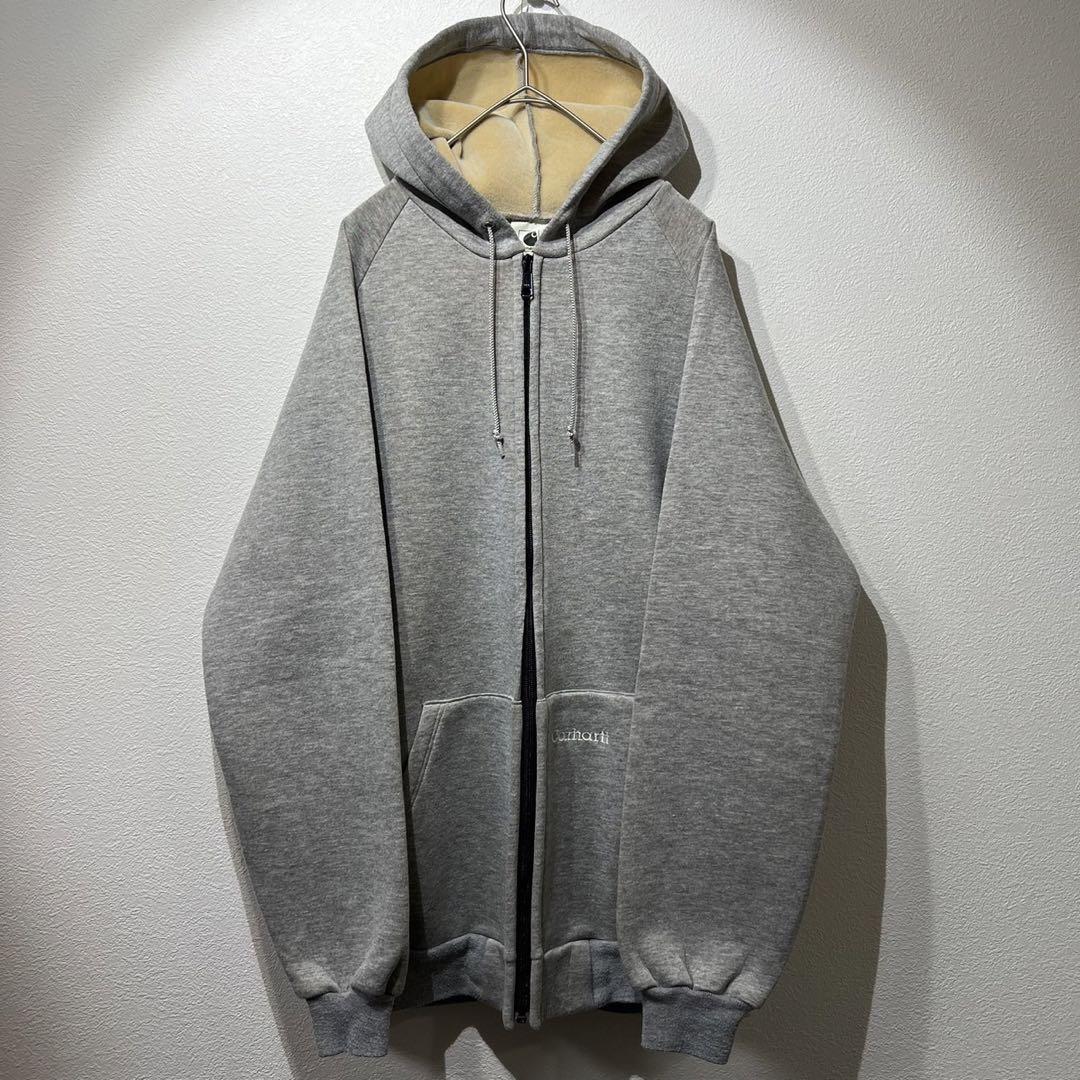 【希少】90s Carhartt ジップパーカー ビッグシルエット グレー M
