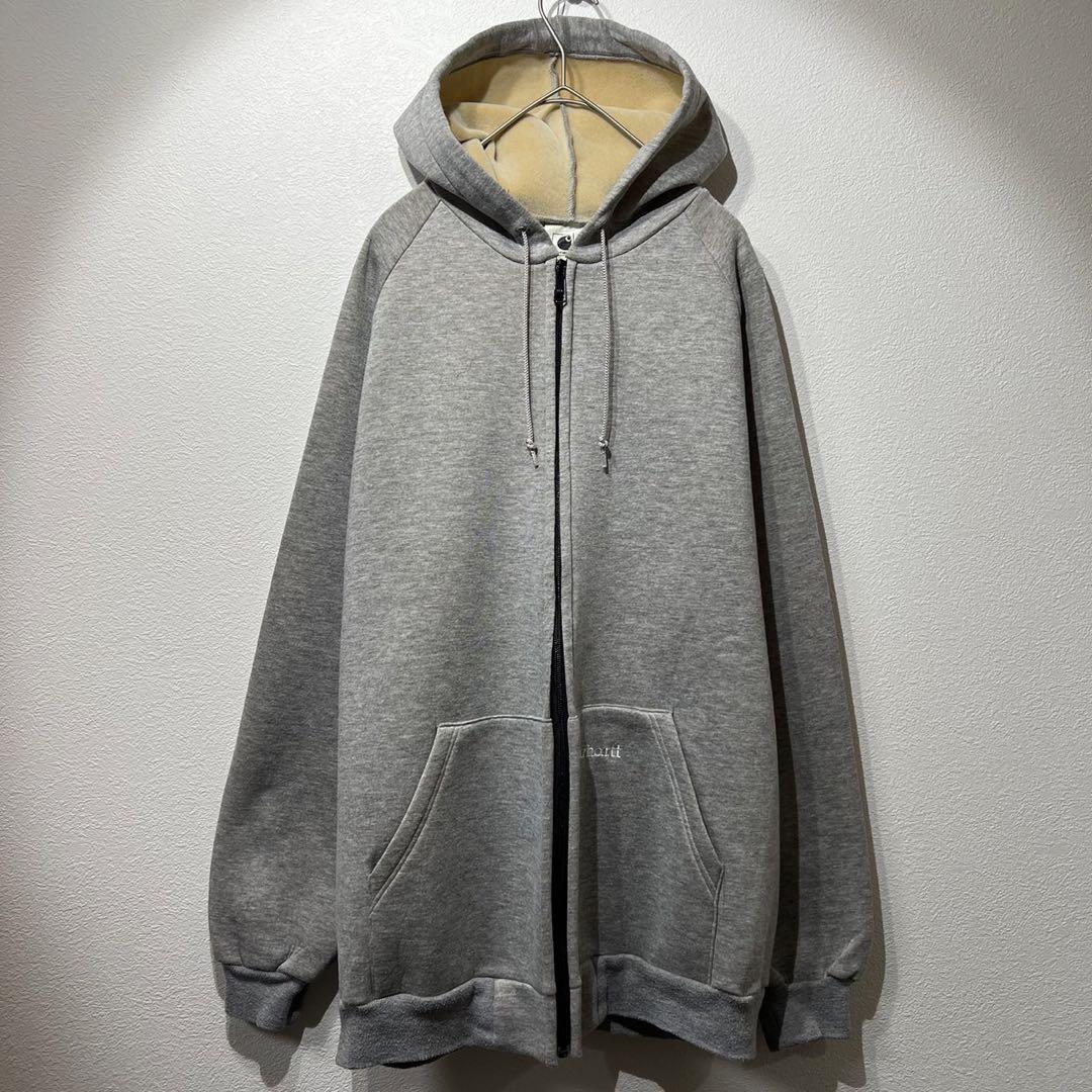 【希少】90s Carhartt ジップパーカー ビッグシルエット グレー M