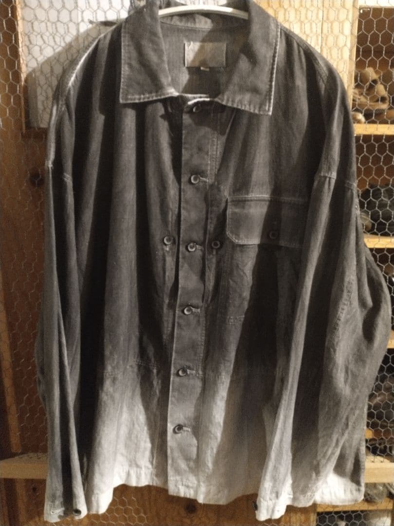 yoko sakamoto 製品染め オープンカラー ワークシャツ ジャケット
