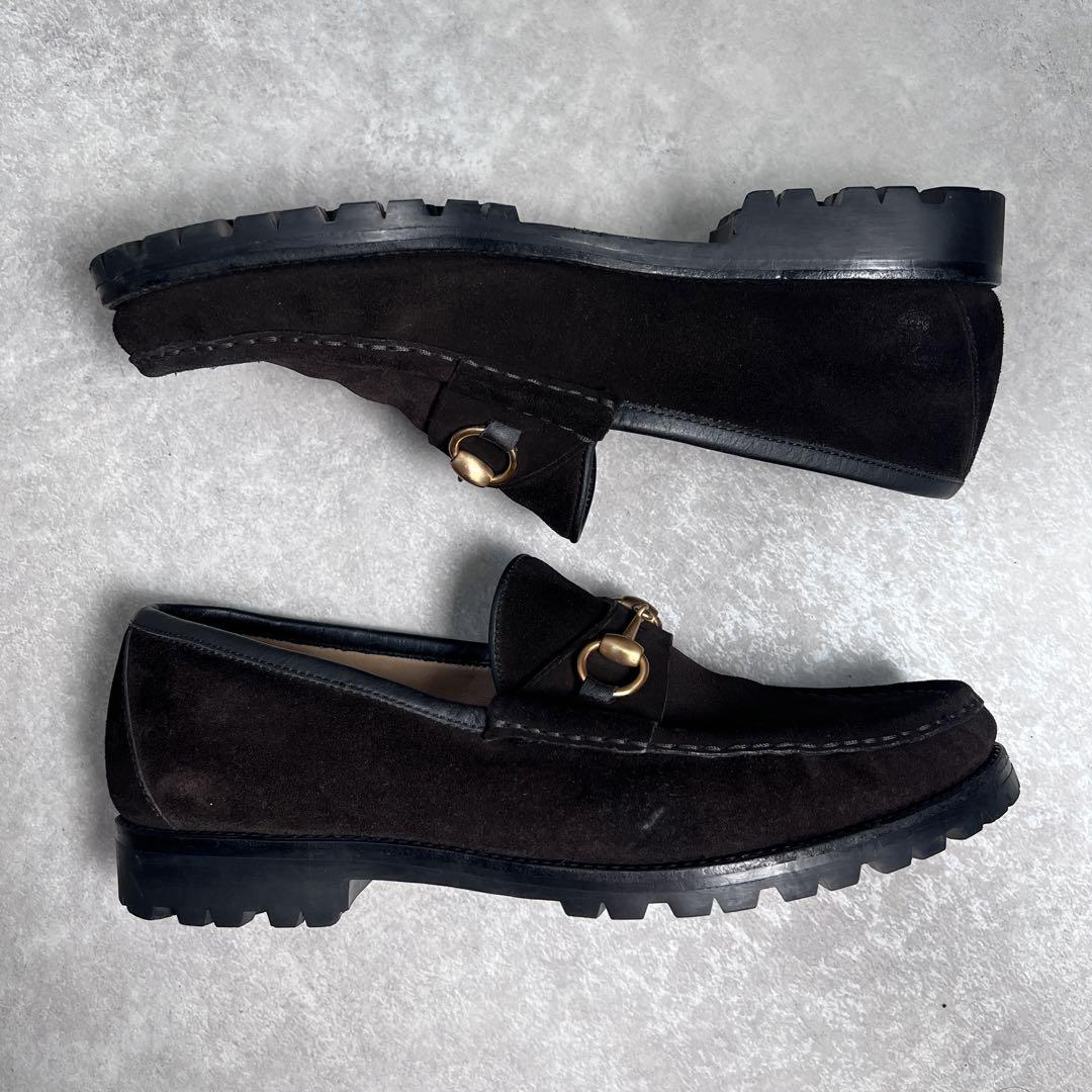 【美品】GUCCI/ビットローファー/スウェード/こげ茶/42.5E 美品】GUCCI/ビットローファー/スウェード/こげ茶/42.5E - メルカリ