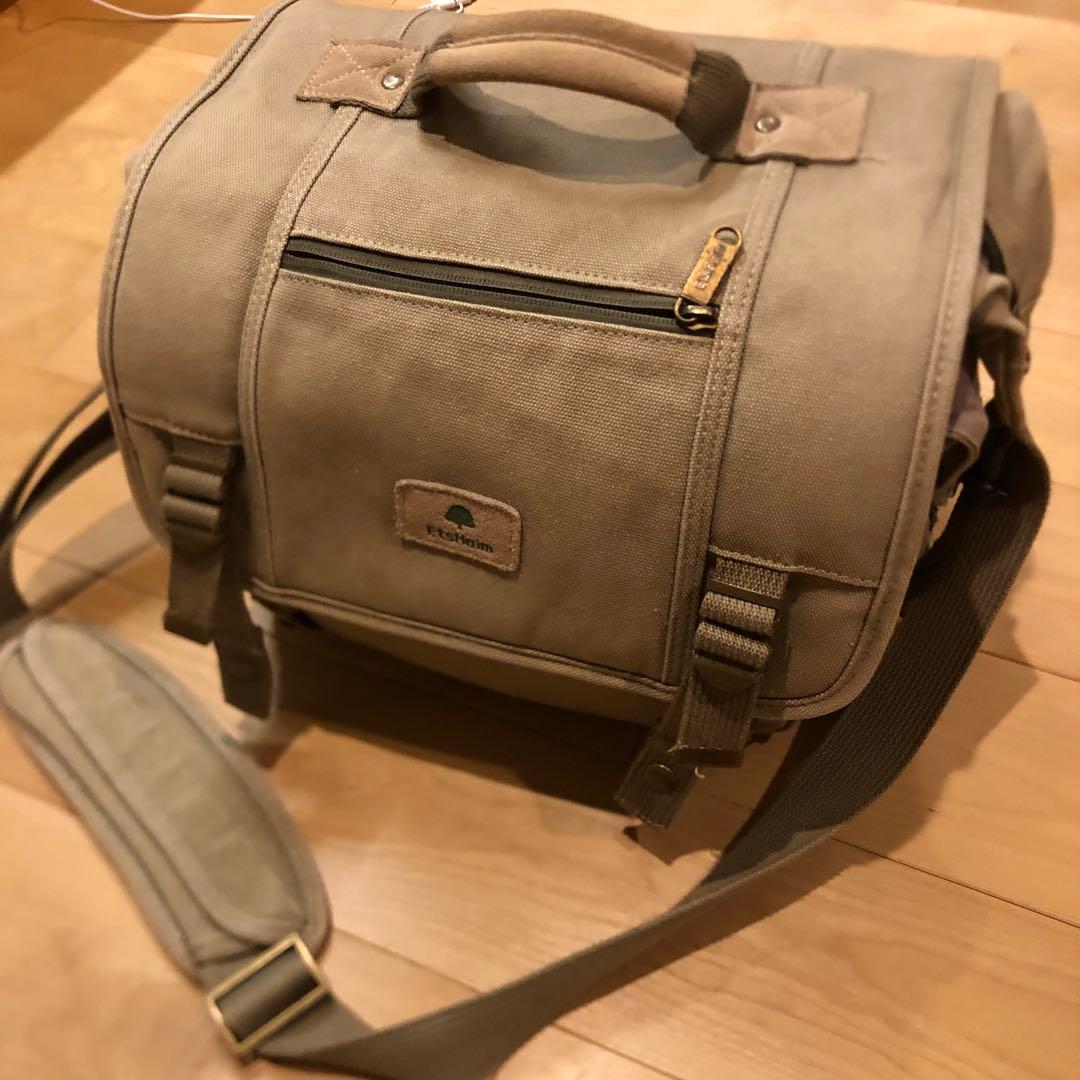 EtsHaim カメラバッグ ベージュ キャンバス