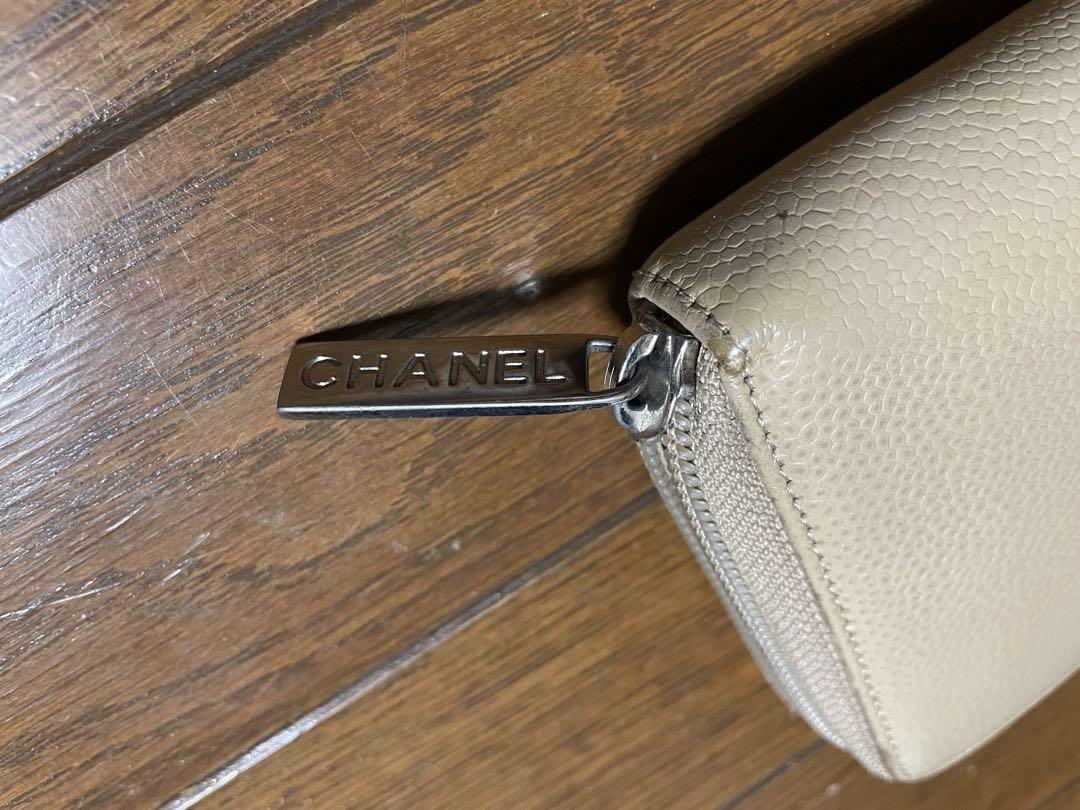 CHANEL シャネル　キャビアスキン　長財布　正規品ベージュ