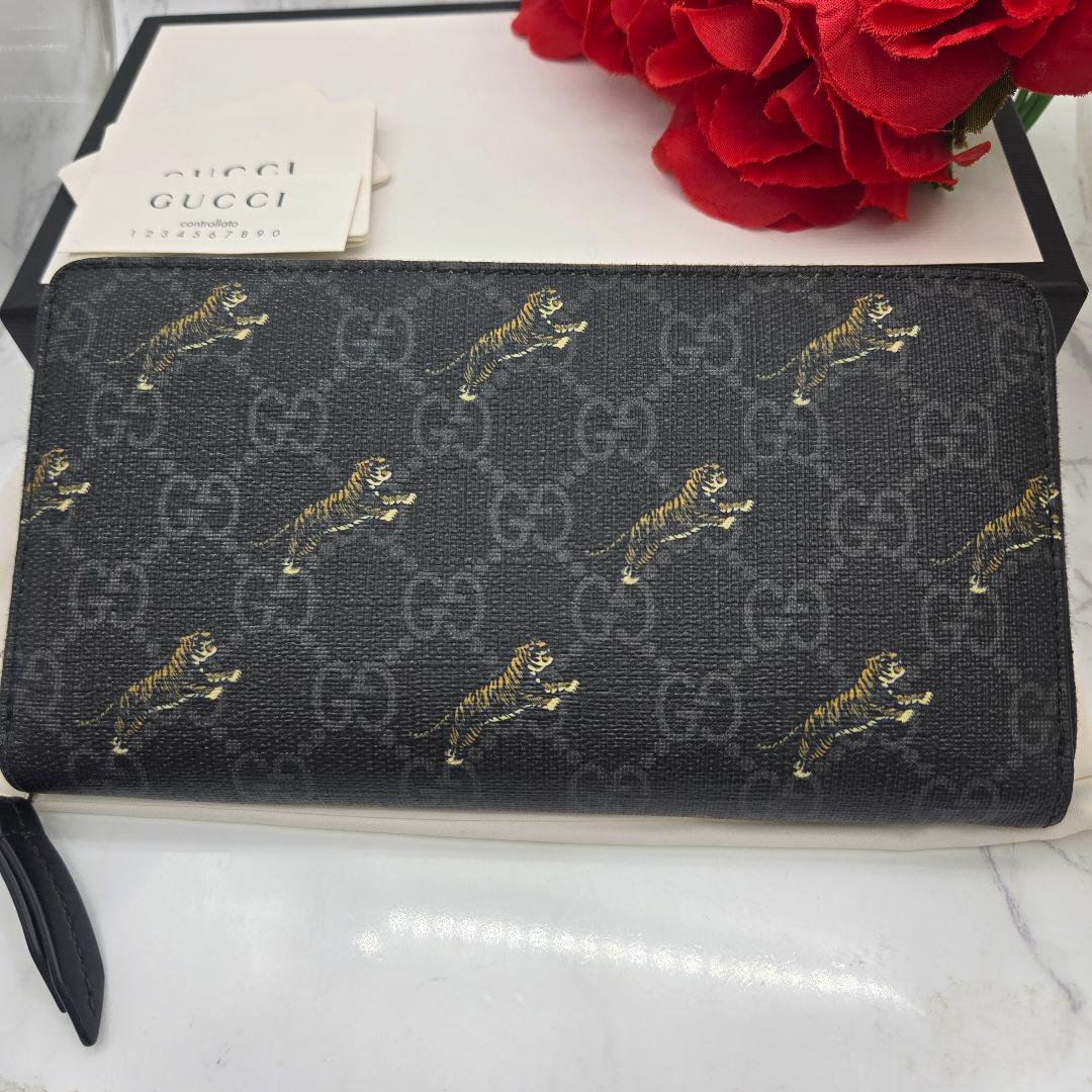 GUCCI グッチ 長財布 財布 タイガー 虎 トラ GG ブラック