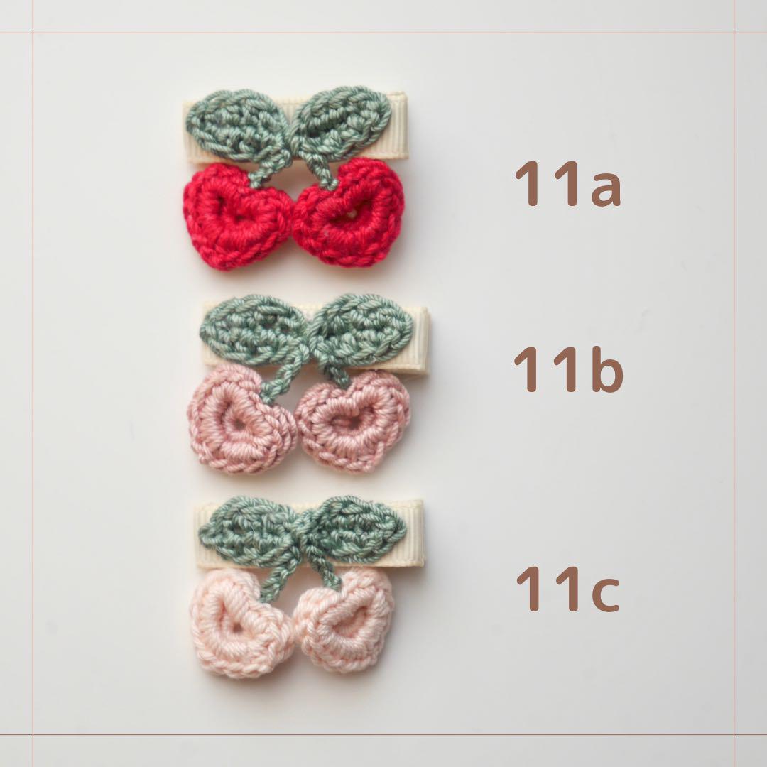 WEB限定カラー オーダー♡ハートのさくらんぼ 11a-11c】ヘアクリップ ファッション雑貨