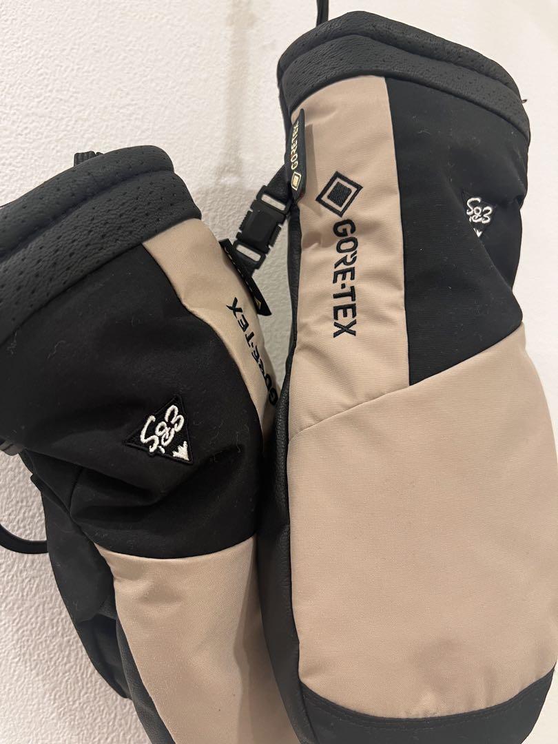 【1回使用/美品】GORE-TEX S93 ミトングローブ 黒/ベージュ