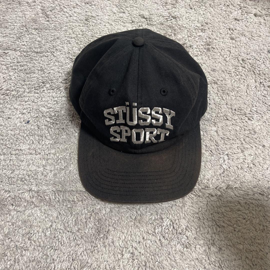 stussy sport cap キャップ　黒　円堂守着用 stussy sports 黒 キャップ 円堂守着用