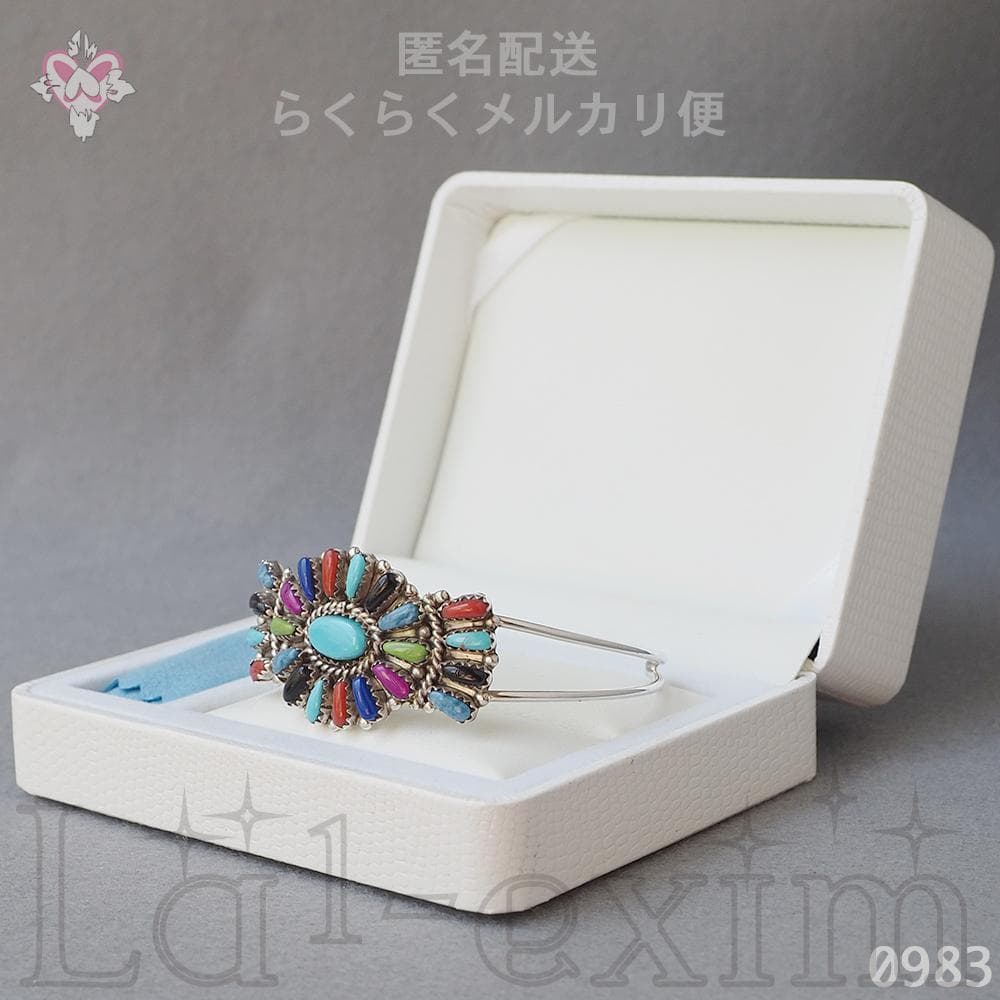 ターコイズ ブレスレット シルバー インディアンジュエリー フラワー