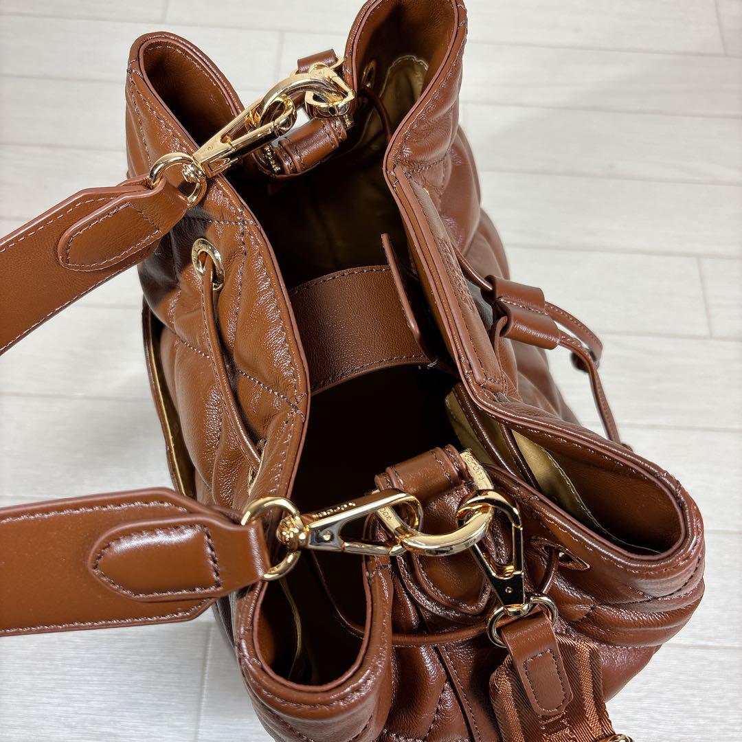 未使用 ココセリュクスゴールド 2way ダイヤモンドレザー ショルダーバッグ