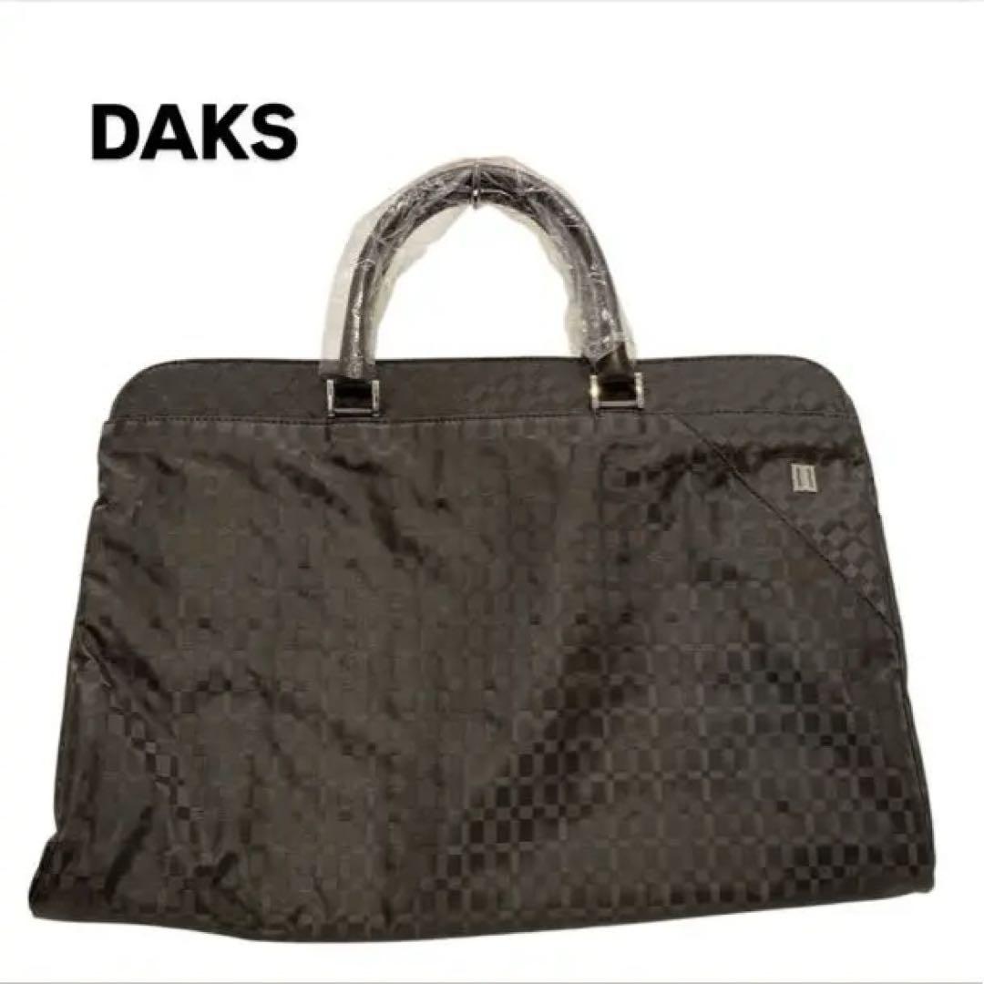 【M3】DAKS ブラックチェックトートバッグ