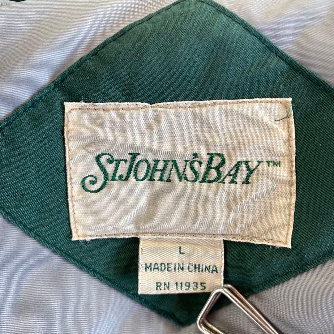 90's ST JOHN'S BAY ダウンジャケット 短丈 グリーン　e358