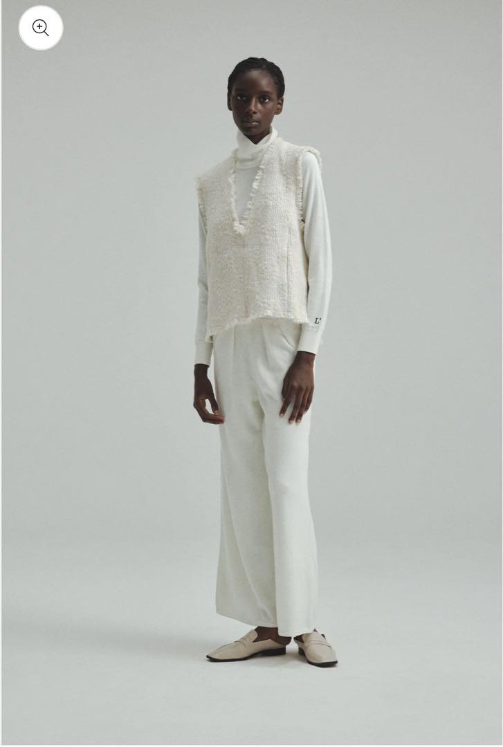 koo新品laubeblanc Wide knit Pants White