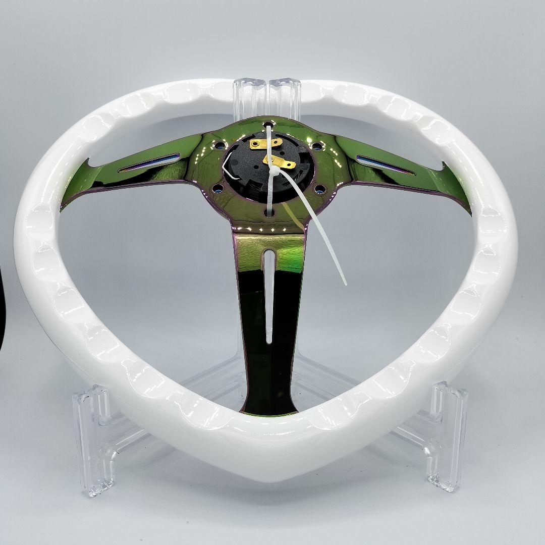 NCホワイト】ハート ステアリング ハンドル かわいい ネオクローム