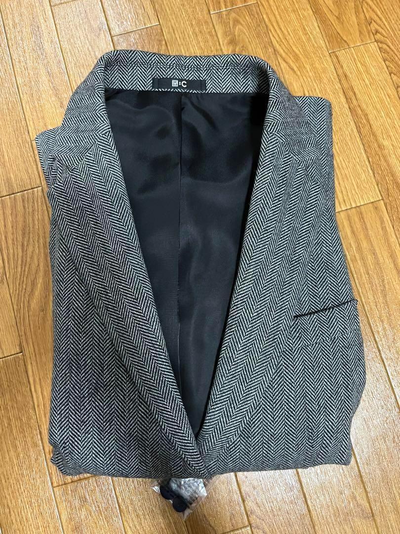 送料無料 新品 UNIQLO C ツイードオーバーサイズジャケット XL 画像2