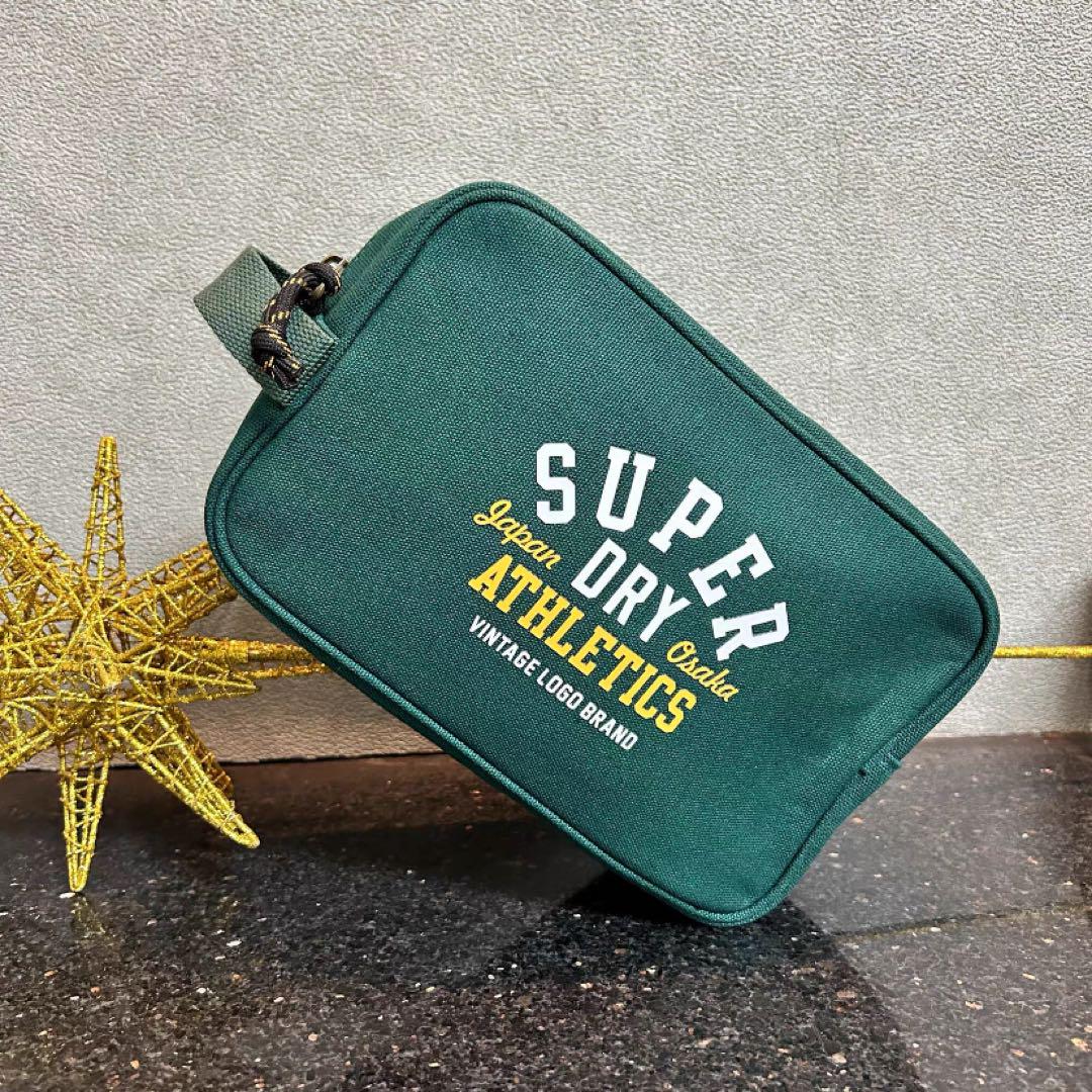 SUPERDRY 緑色ポーチ キャンバス 6,300円