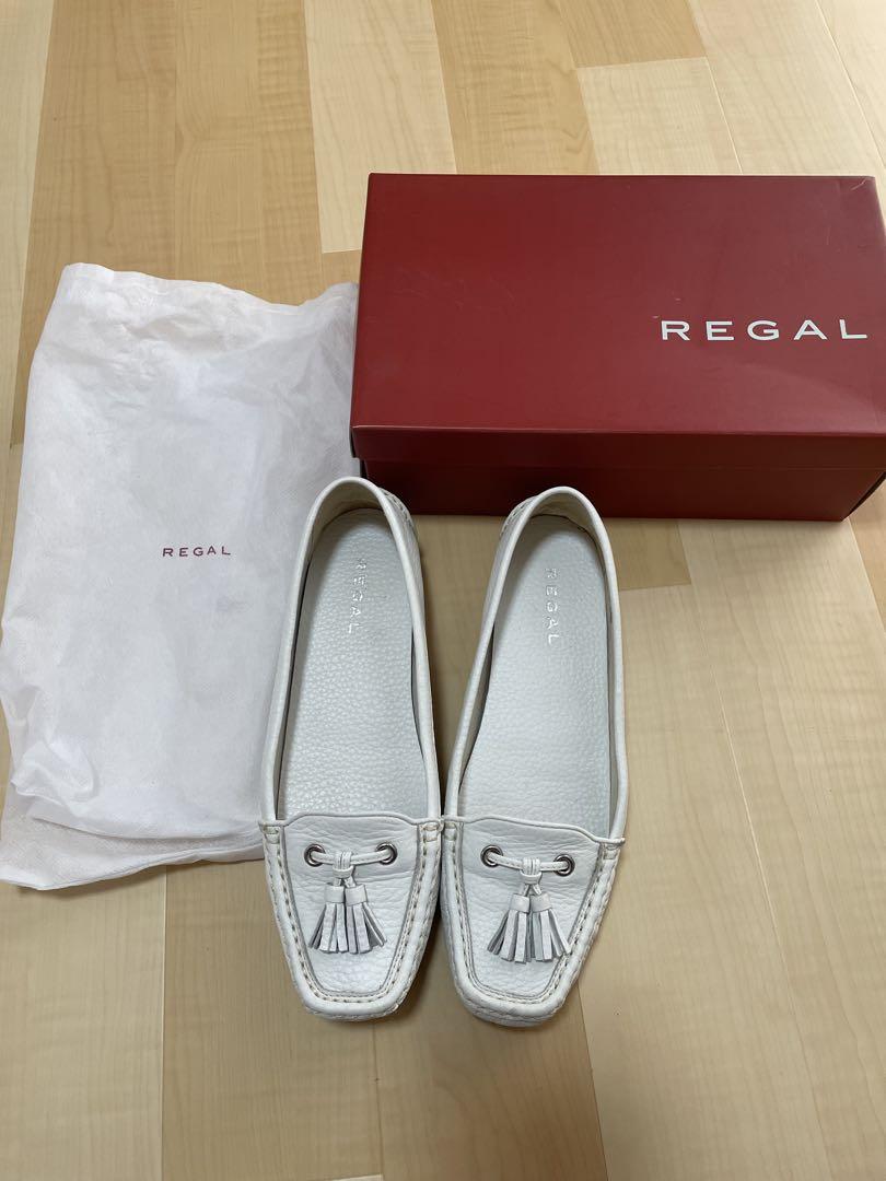 REGAL ホワイトレザー ローファー タッセル付き