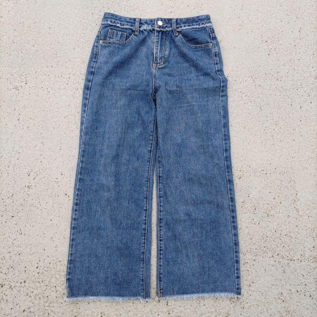 00's Vintage フリンジ裾 ブーツカットデニム カジュアル グランジ