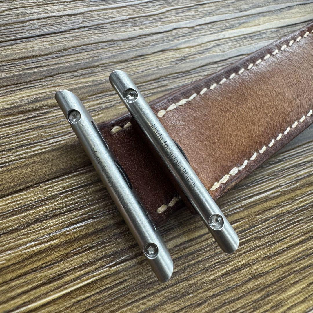 半額以下で買えるクーポン特集 2626 HERMES レザーバンド ブラウン エルメス Watch Apple 時計