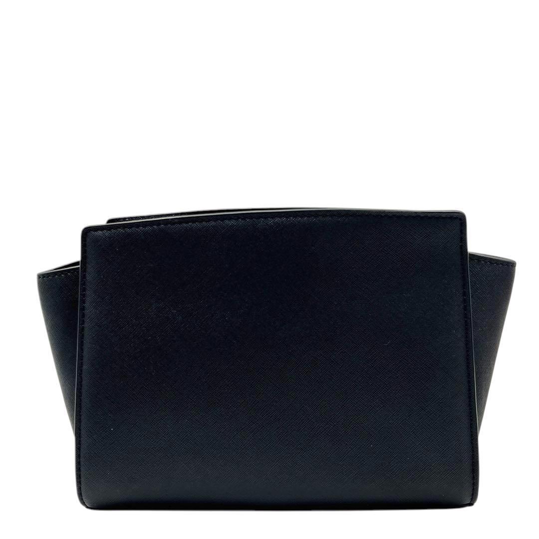 良品 MICHAEL KORS ブラック レザー ショルダーバッグ 8760