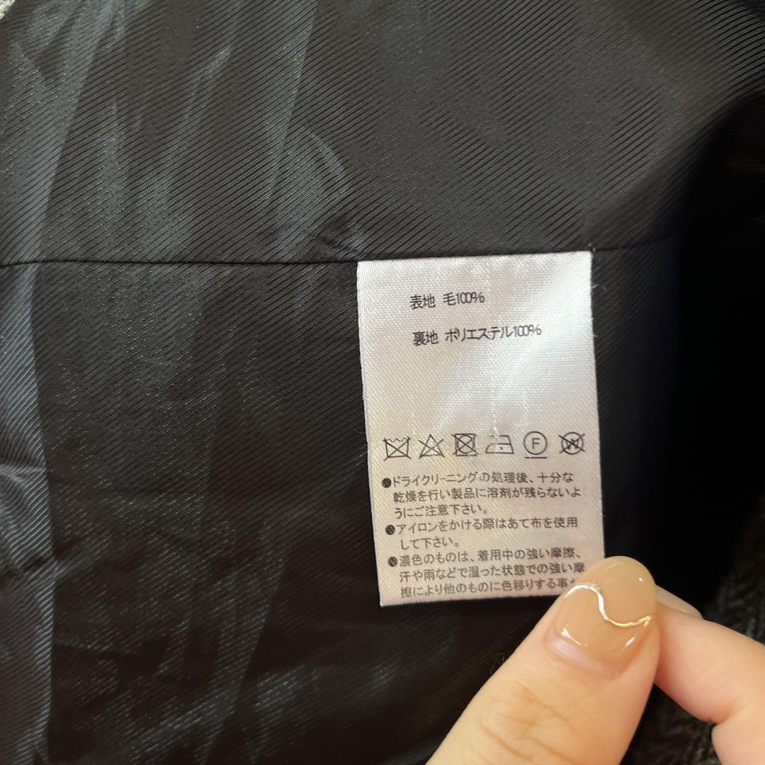 Harris Tweed ヘリンボーン チェスターコート グレー　L
