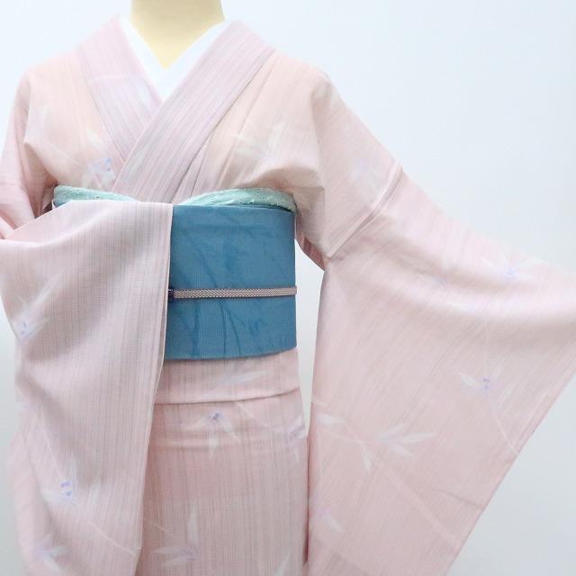 Y2177◆美品 洗える夏着物 絽 誂えポリエステル 手縫い仕立て 小紋