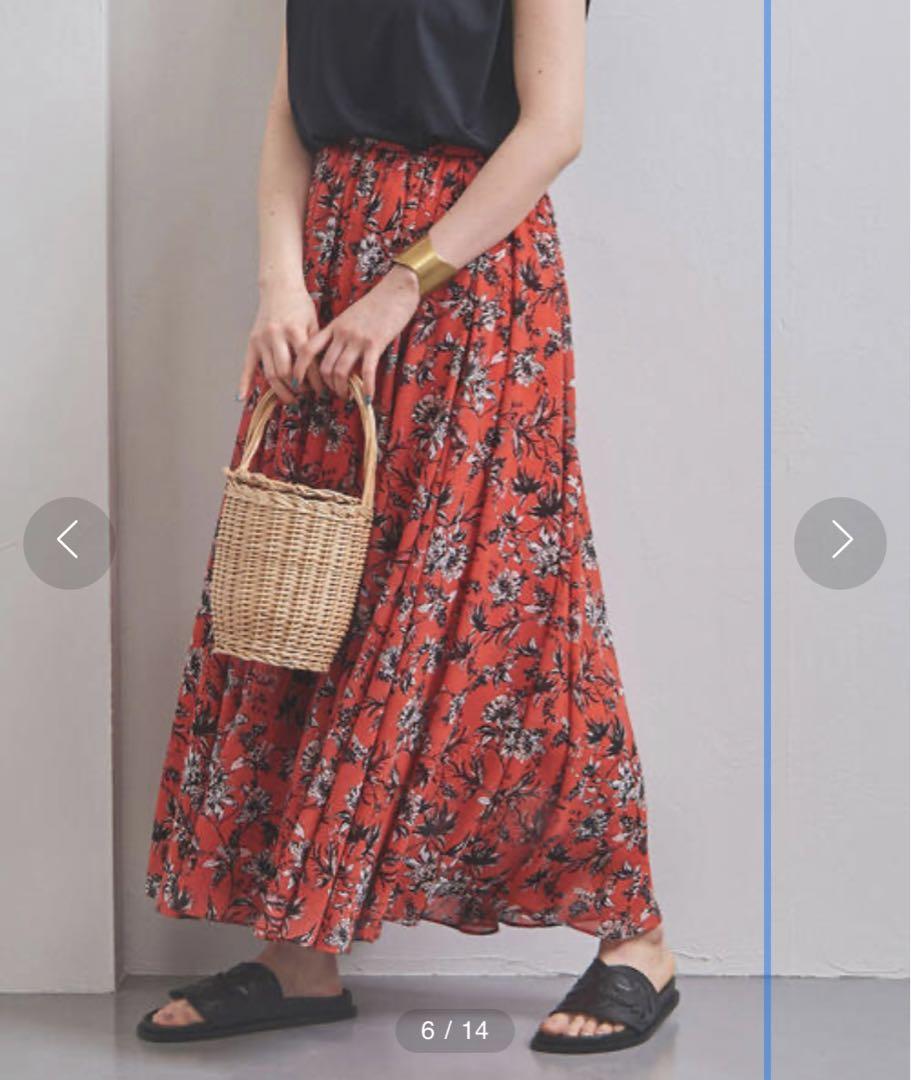 UNITED ARROWS 花柄ロングスカート 36 UNITED ARROWS - AKIRA NAKA 花柄 フラワー ストライプ スカート