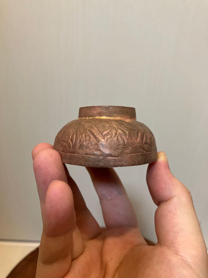 古い時代の銅製打ち出しぐい呑み◇古道具◇アンティーク◇古美術◇銅製盃◇時代物