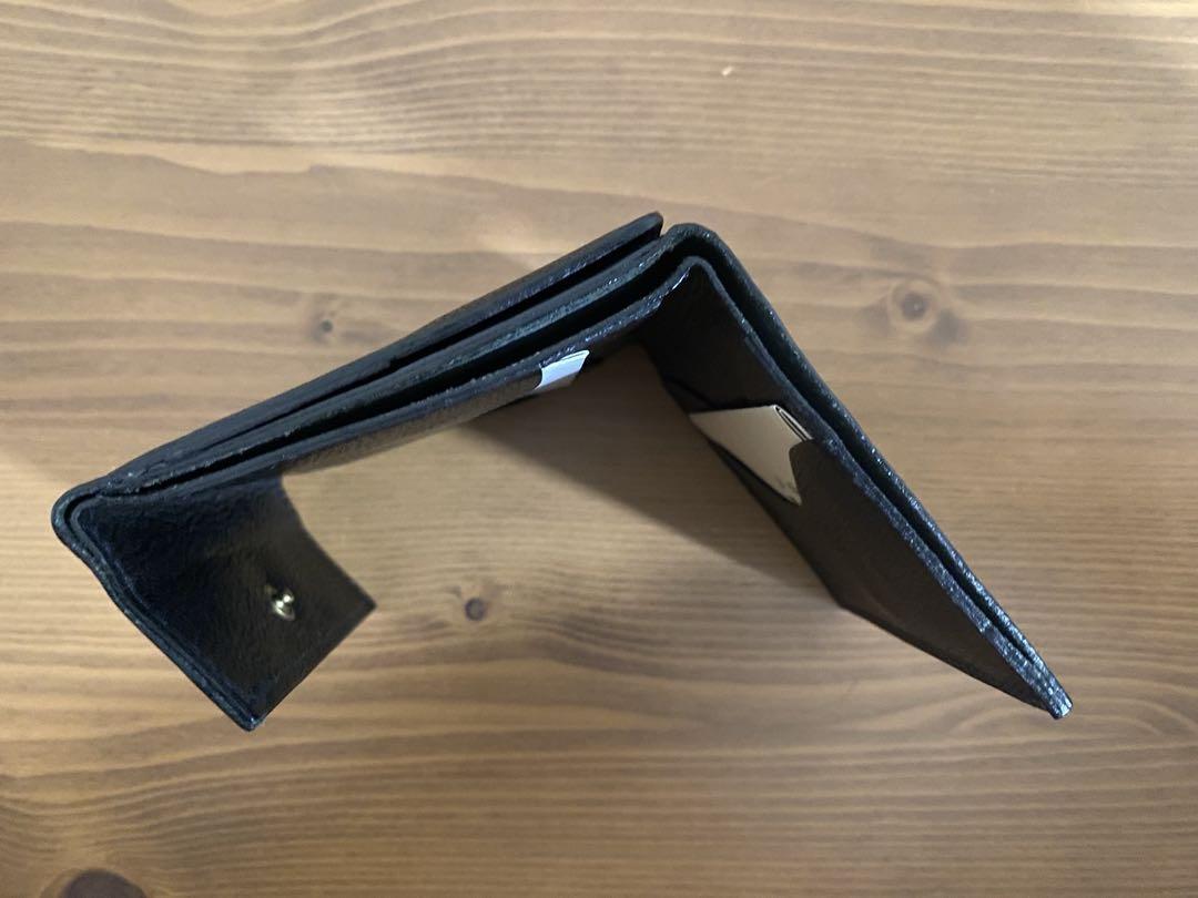 【極美品】IL BISONTE ブラックレザー コンパクト三つ折り財布