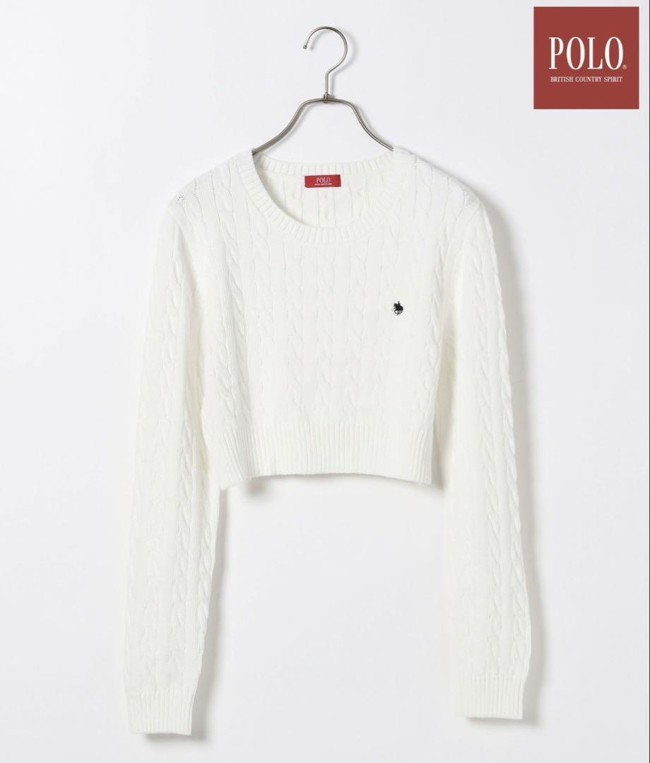 新品未使用POLO Heatherケーブルニット クロップドセーター